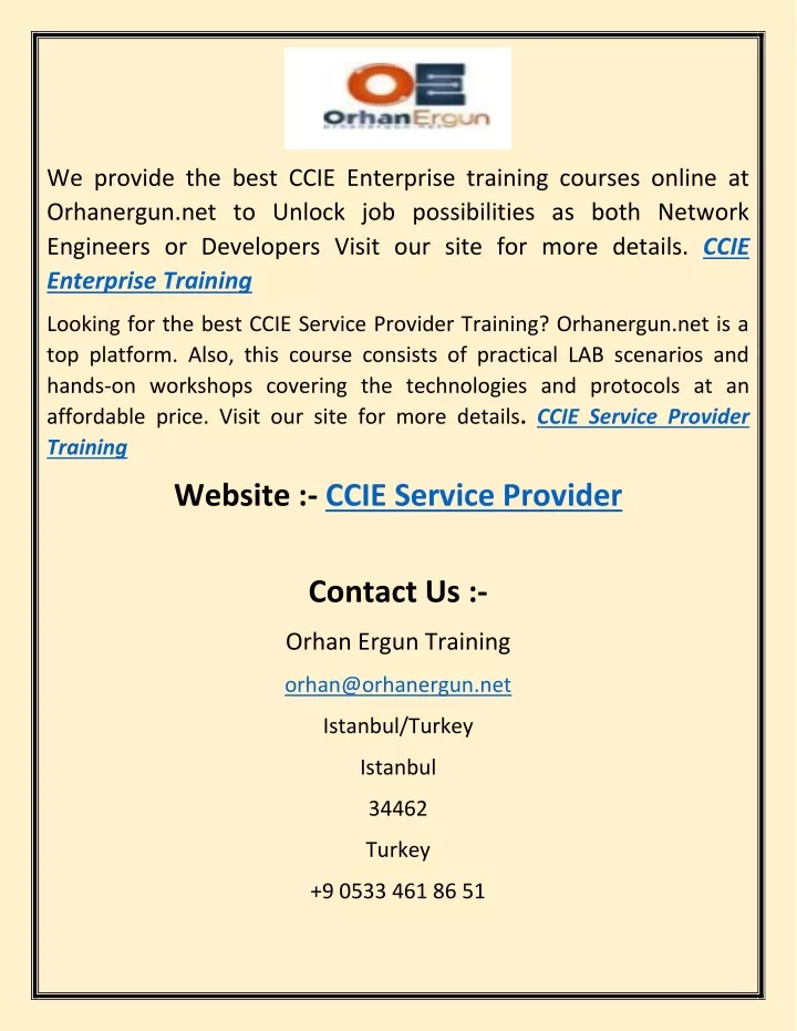 we provide the best ccie enterprise training