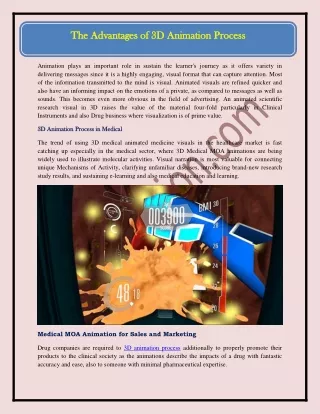 the advantages of 3d animation process