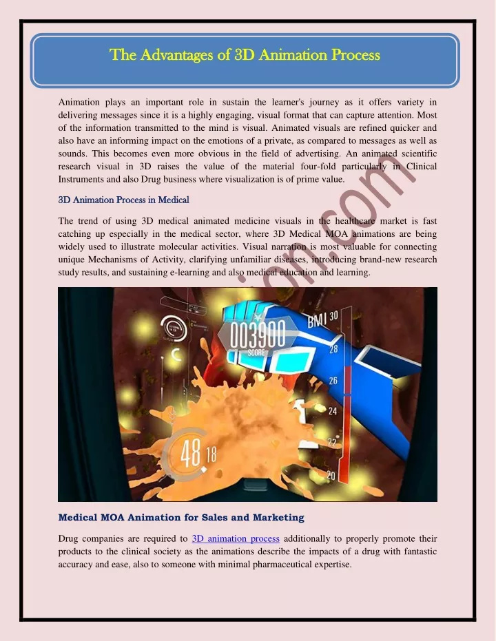 the advantages of 3d animation process