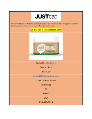 are you want to buy of cbd lotion justcbdstore