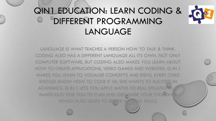qin1 education learn coding different programming language