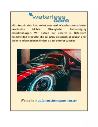 Autoinnenreinigen ohne wasserer      waterlesscare.at