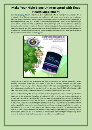 Make Your Night Sleep Uninterrupted with Sleep Health Supplement