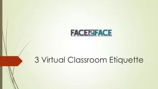 Virtual Classroom Etiquette PDF by Face2Face