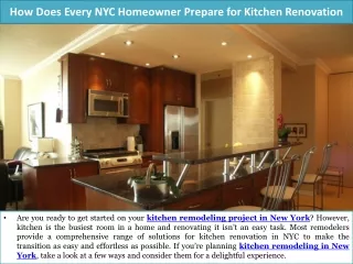 How Does Every NYC Homeowner Prepare for Kitchen Renovation