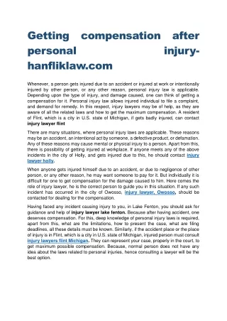 getting compensation after personal hanfliklaw com