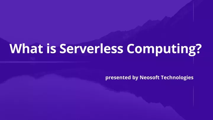 what is serverless computing