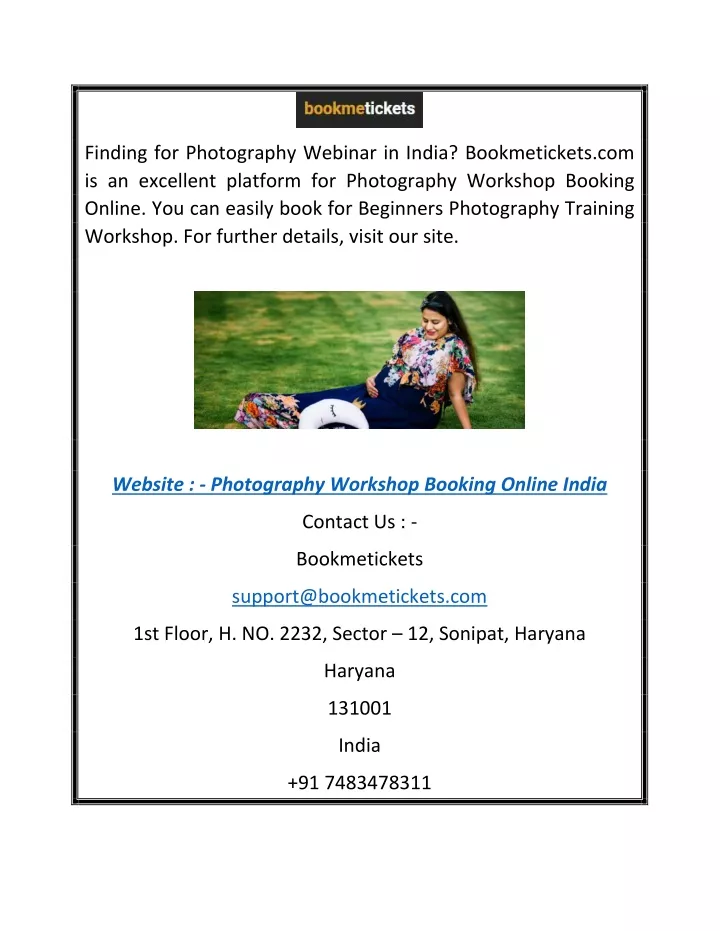 finding for photography webinar in india