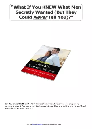 What Men Secretly Want Review PDF eBook Book Free Download