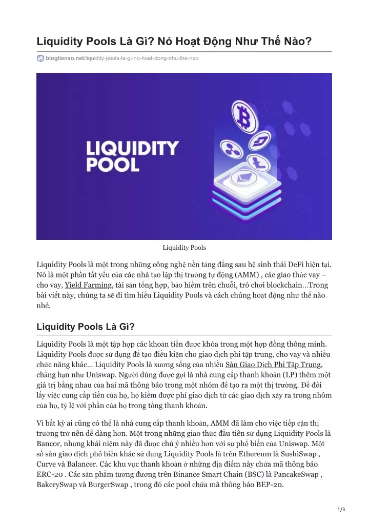 liquidity pools l g n ho t ng nh th n o
