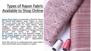 types of rayon fabric available to shop online