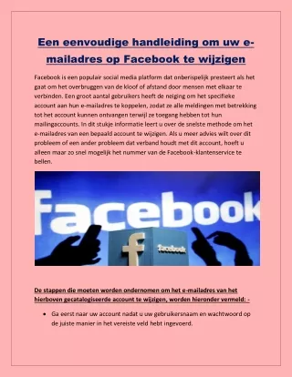 Een eenvoudige handleiding om uw e-mailadres op Facebook te wijzigen