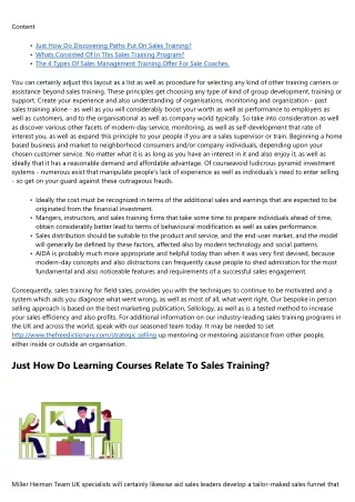 Sales Management Training For All Levels
