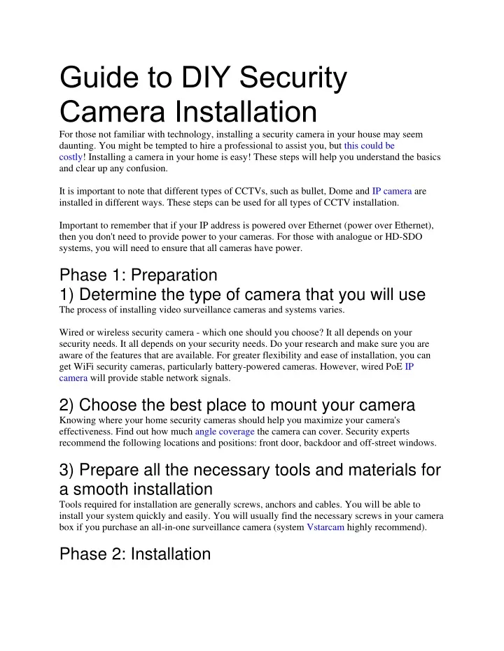 guide to diy security camera installation