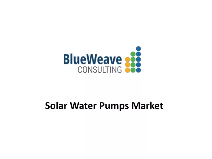 solar water pumps market