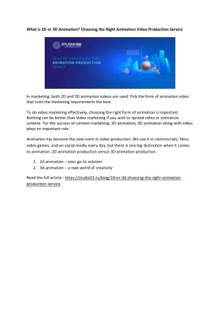 what is 2d or 3d animation choosing the right