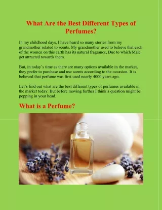 what are the best different types of perfumes