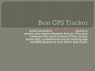 Best GPS Tracker PPT