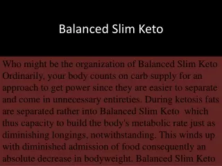 balanced slim keto