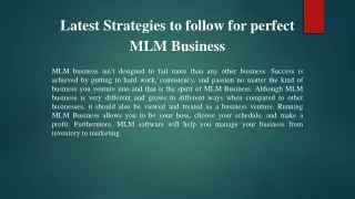 latest strategies to follow for perfect
