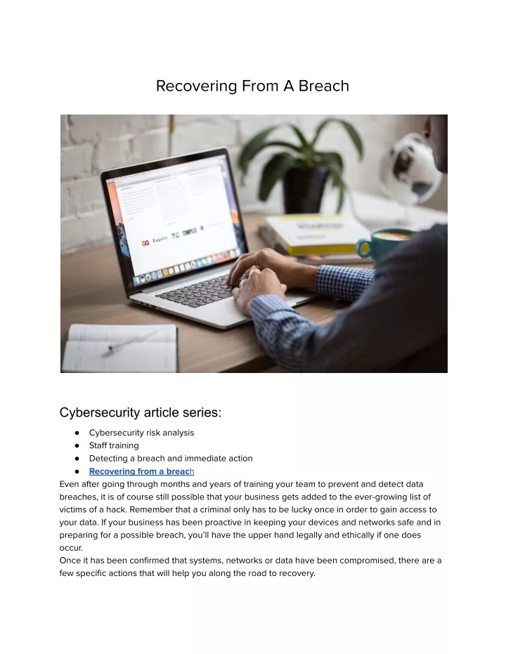 recovering from a breach