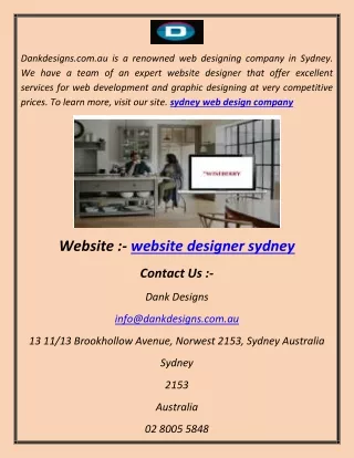 website designer sydney sf