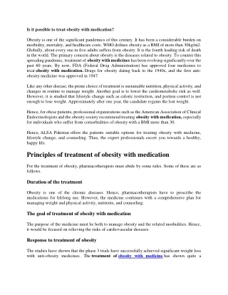 is it possible to treat obesity with medication