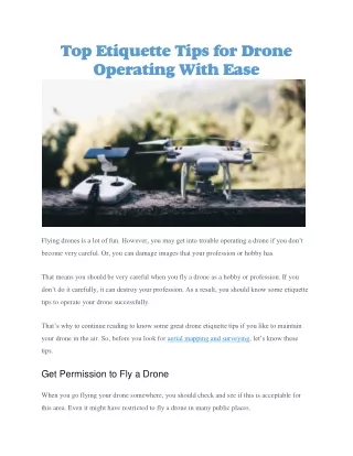 top etiquette tips for drone operating with ease