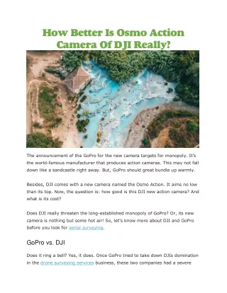 how better is osmo action camera of dji really