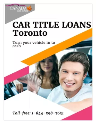People with bad credit can get car title loans in Toronto