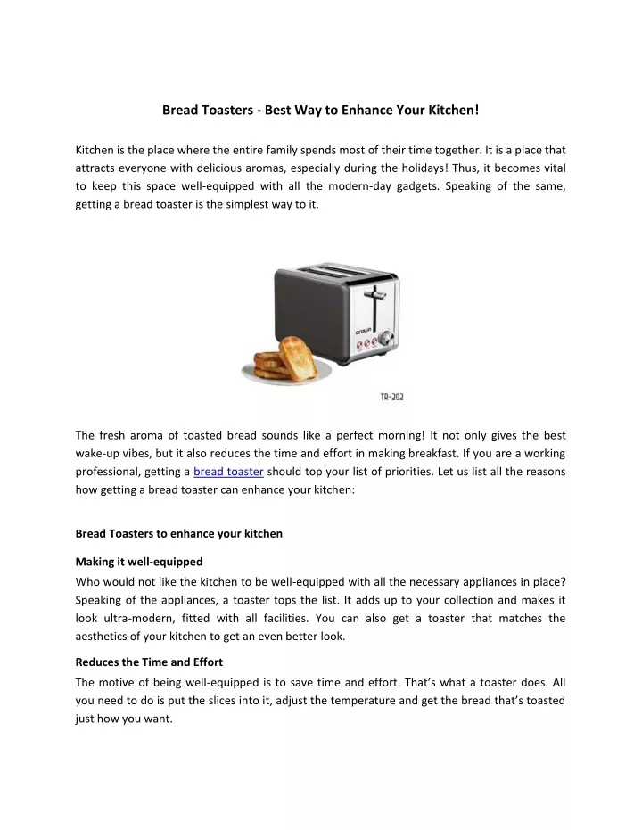 bread toasters best way to enhance your kitchen