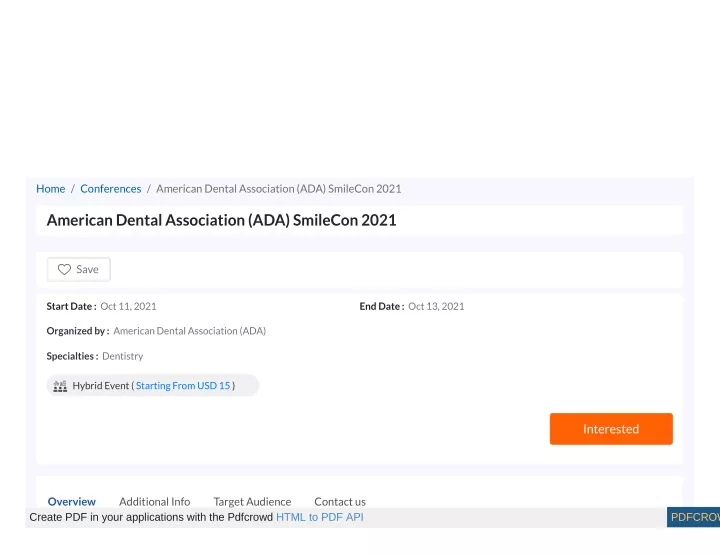 home conferences american dental association