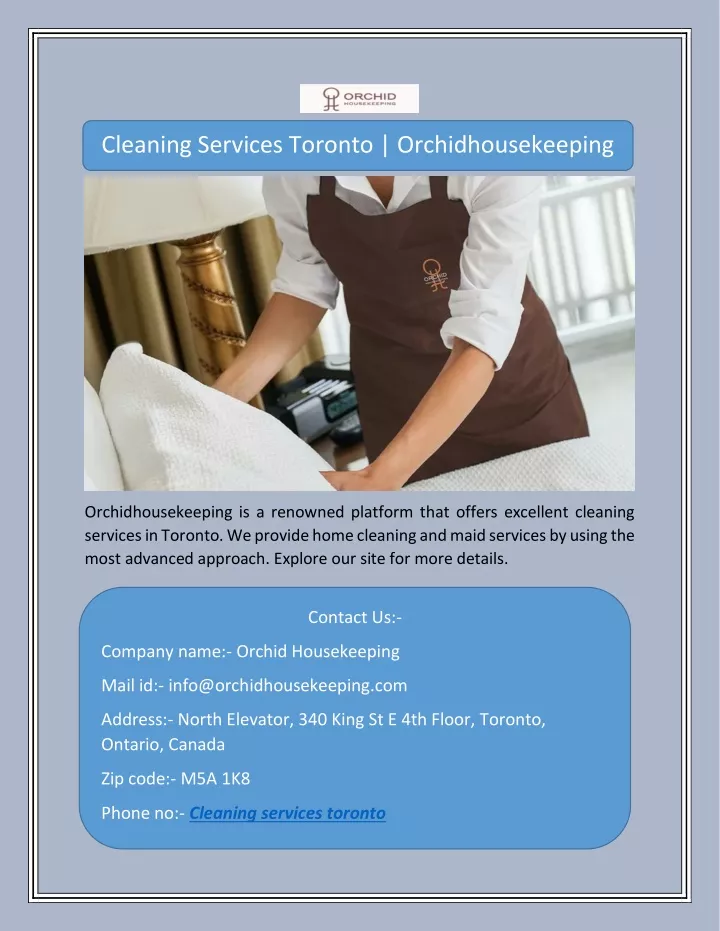 cleaning services toronto orchidhousekeeping