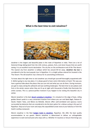 What is the best time to visit Jaisalmer-converted