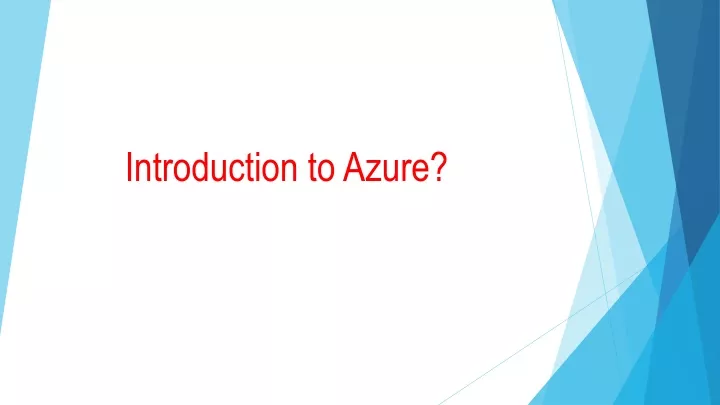 introduction to azure