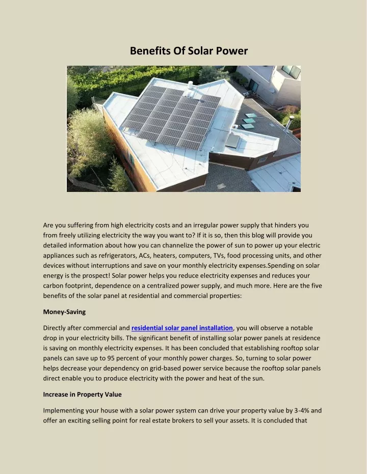benefits of solar power
