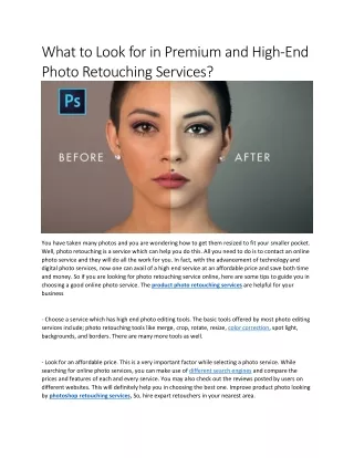 what to look for in premium and high end photo
