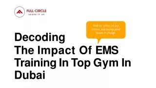 The Impact Of EMS Training On Your Body