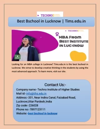 Best Bschool in Lucknow  Tims.edu.in
