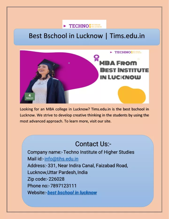 best bschool in lucknow tims edu in