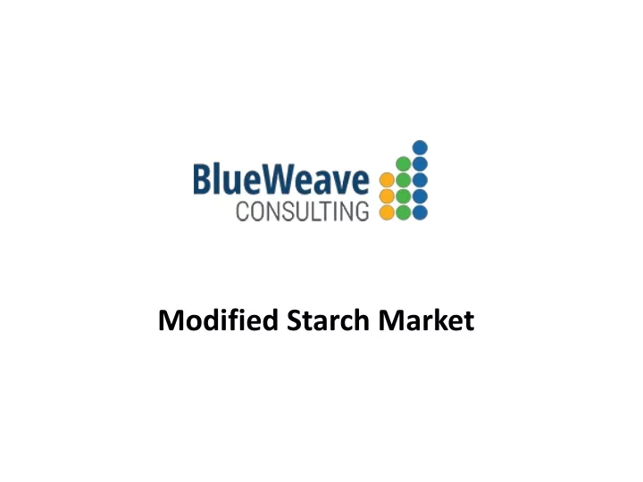 modified starch market