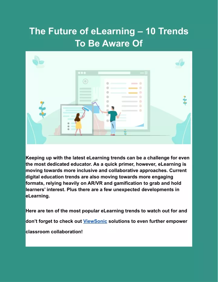 the future of elearning 10 trends to be aware of