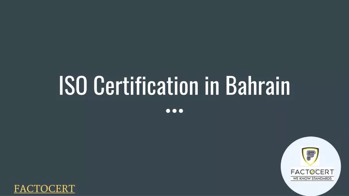 iso certification in bahrain