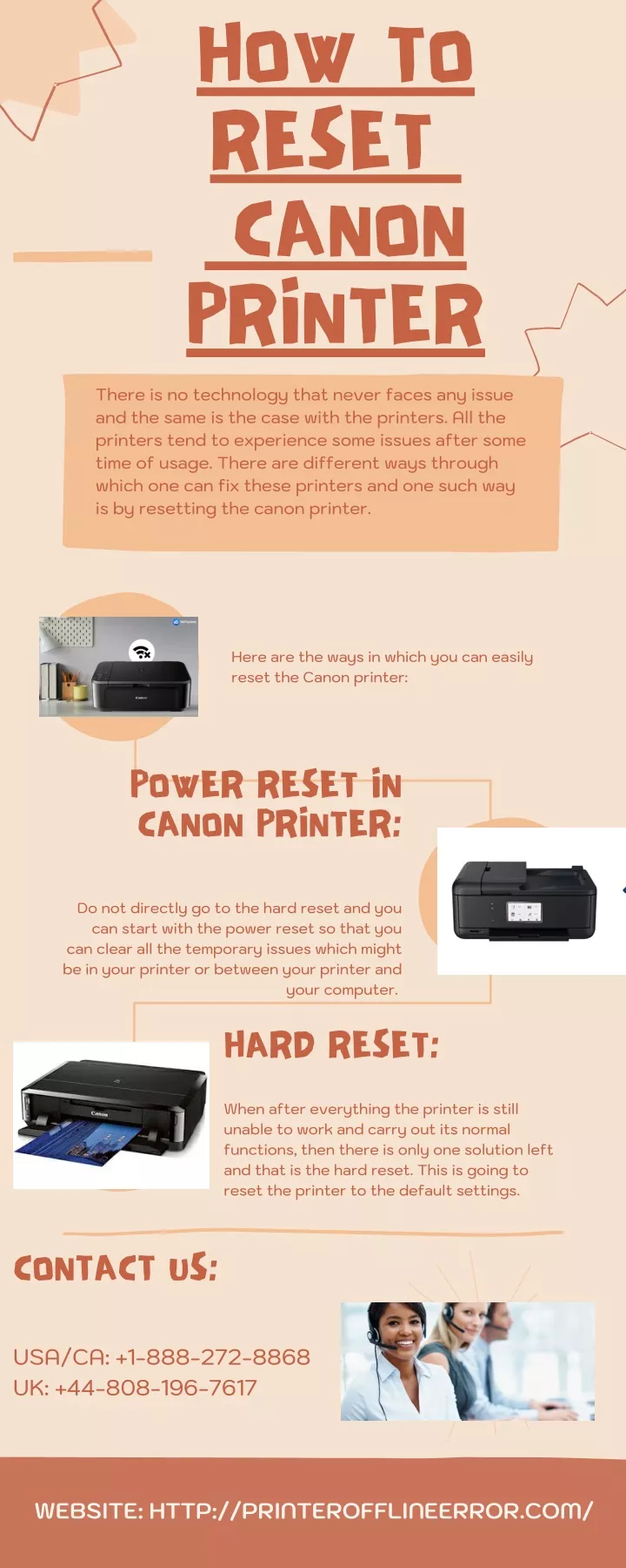 how to reset canon printer and the same
