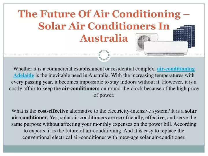 the future of air conditioning solar