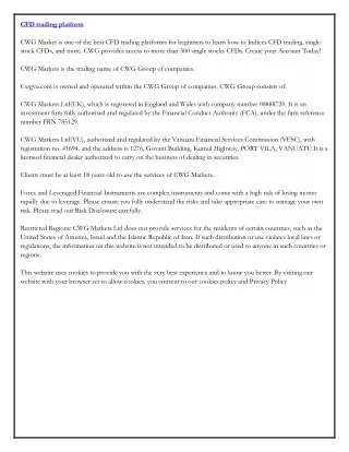 cfd trading platform cwg market