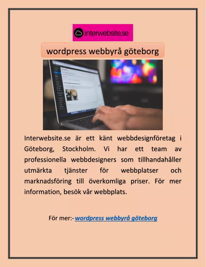 wordpress webbyr g teborg