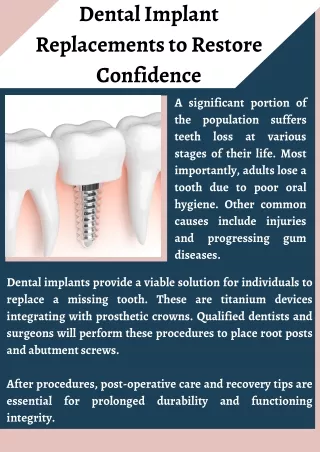 Dental Implants for Restoring Confidence