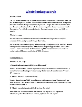 whois lookup search