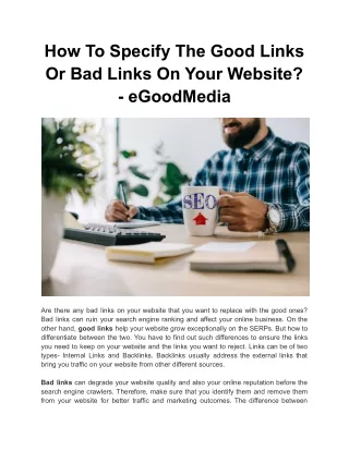 how to specify the good links or bad links